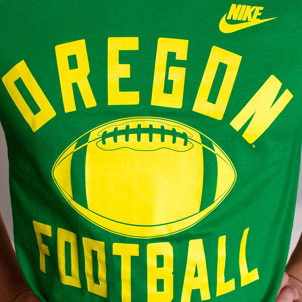 Arched Oregon, Nike, Green, Crew Neck, Men, Football, Legacy, T-Shirt, 798792